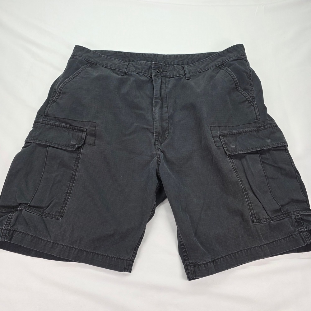 Levis Mens Cargo Shorts Size 40 Black Wash Ripstop Utility Workwear Casual Y2K